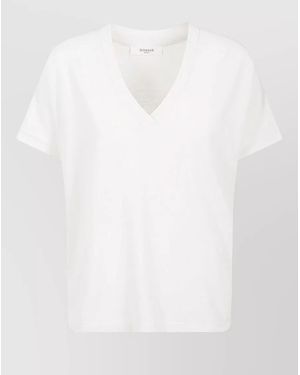 Zanone Short Sleeve V Neck Knitwear Top - White
