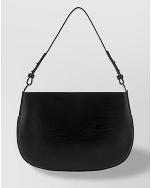 BY FAR Na Leather Shoulder Bag - Black