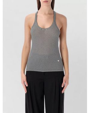 Tom Ford Striped Viscose Racerback Top - Grey