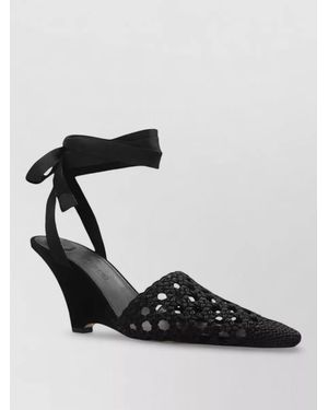 Jacquemus Espadrille Court Shoes H Wedge Heel Embroidery - Black