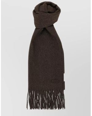 Agnona Silk Cashmere Fringed Scarf - Black