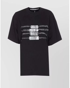 Alexander Wang Graphic Print Crewneck Short Sleeve Top - Black