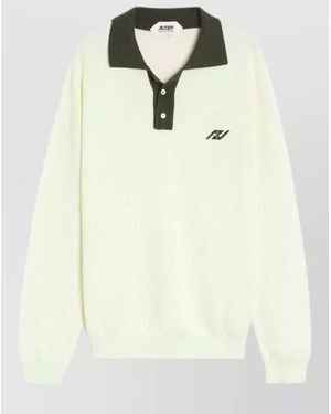 Autry Cotton Polo Jumper - Natural