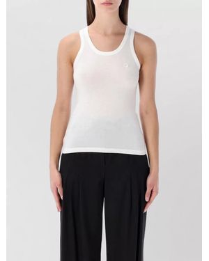 Coperni Cotton Modal Logo Embroidered Tank Top - White