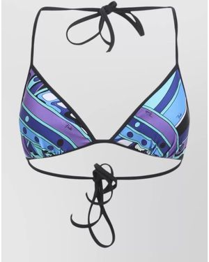 PUCCI Archival Geometric Triangle Bikini Top - Blue