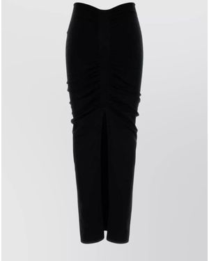 Alexander Wang Stretch Cupro Blend Skirt With Front Slit - Black