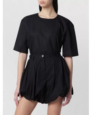 Thelatest Cotton Short-Sleeve Top - Black