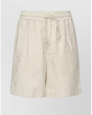 Eleventy Linen Bermuda Shorts Sand - Natural