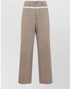 Maison Margiela Cotton Shorts Tailored Belt Loops Back Pocket - Natural