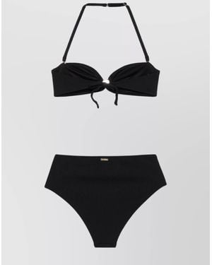 Emporio Armani High Waist Brief Bikini Set - Black