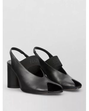 MM6 by Maison Margiela Slingback Sandals Open Toe Block Heel - Black