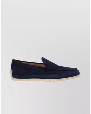 Tod's Leather Suede Loafers - Blue