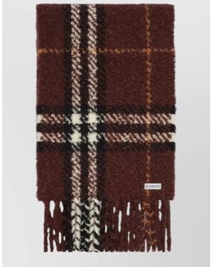 Burberry Checked Bouclé Scarf - Brown