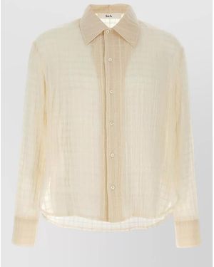 Séfr Ignacio Shirt Straight Cut Long Cuffed Sleeves - Natural