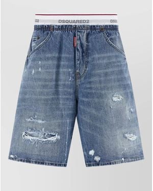 DSquared² Surfer Denim Bermuda Shorts Five Pockets - Blue
