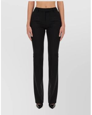 Thelatest Skinny Fit Trousers Flared Leg Belt Loops - Black