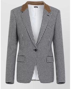 Tom Ford Cashmere Houndstooth Single Breasted Jacket - Blue