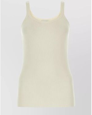 Bottega Veneta Ribbed Wool Tank Top - Natural