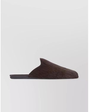 Prada Flat Sole Calf Hair Mules - Brown