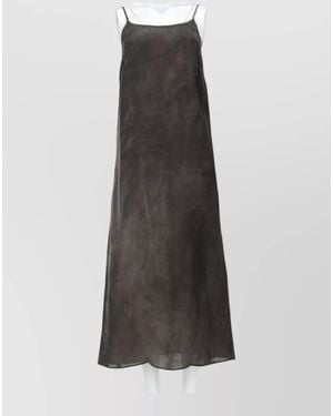 Uma Wang Anaya Maxi Dress Sheer Spaghetti Straps - Grey