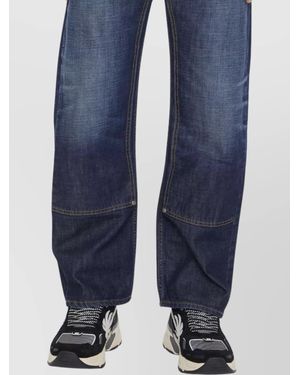 Palm Angels Denim High-Rise Straight-Leg Jeans - Blue