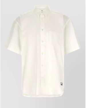 Comme des Garçons Short Sleeve Shirt Logo Embroidery Pocket - Natural