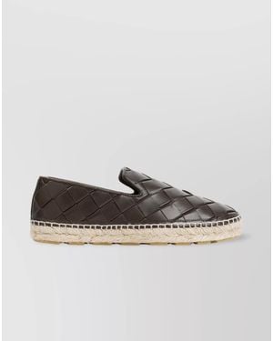 Bottega Veneta Leather Espadrilles - Grey