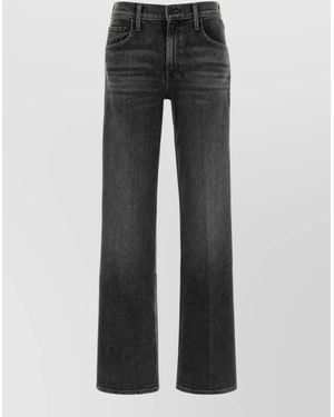 Mother The Brookie High Waist Wide Leg Denim - Grey