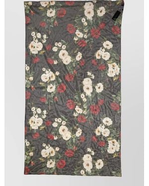 Dolce & Gabbana Cotton Floral-Print Scarf - Grey