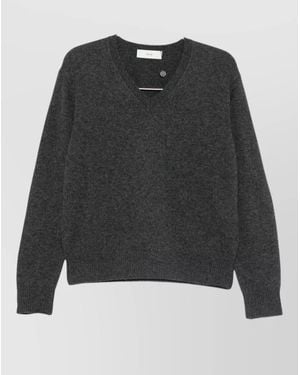 DUNST Wool Cashmere V-Neck Sweater - Black