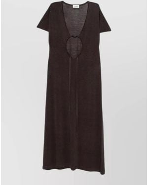 P.A.R.O.S.H. Beach Dress Cut Out Maxi - Brown