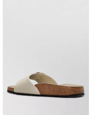 Birkenstock Madrid Sandals Open Toe Leather Cork Buckle - White