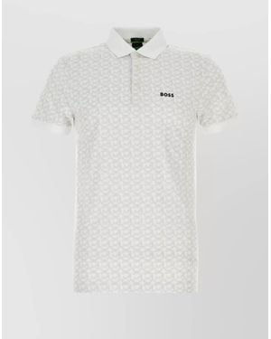 BOSS Cotton Stretch Polo Shirt - White