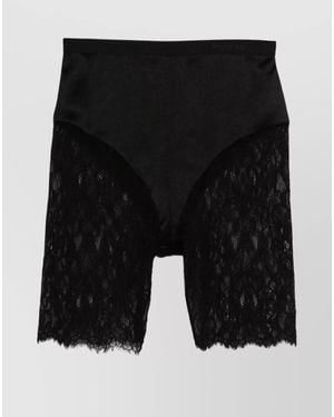 McQueen Lace Knee-Length Shorts - Black
