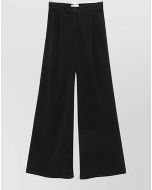 Via Masini 80 Pleated Wide-Leg Trousers - Black
