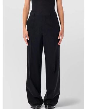 JW Anderson Wool Pleated Wide-Leg Tailored Trousers - Black