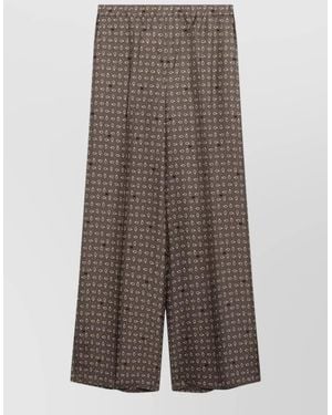 Max Mara All Over Print Wide Leg Trousers - Grey