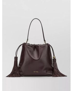 Etro Medium Lamb Leather Shoulder Bag - Brown