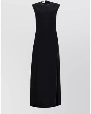 Filippa K Maxi Dress Sleeveless Cut Out Back Contrast - Black