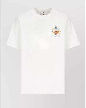 CASABLANCA Graphic Crew Neck Shirt Short Sleeves - White