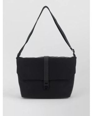 Ferragamo Twins Shoulder Bag Adjustable Strap Flap - Black