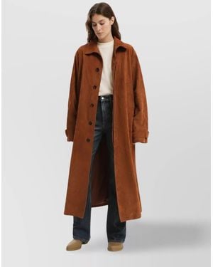 1989 STUDIO Leather Single Breasted Coat - Brown