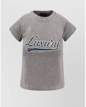 Balenciaga Casual Top With Short Sleeves And Print - Gray
