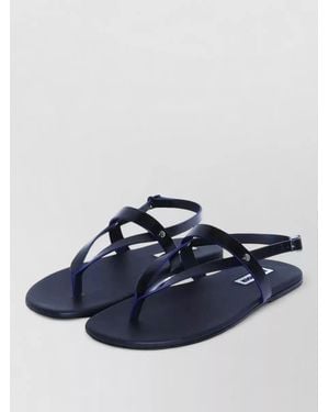 Jil Sander Sandals Open Toe Flat Sole Strappy Design - Blue