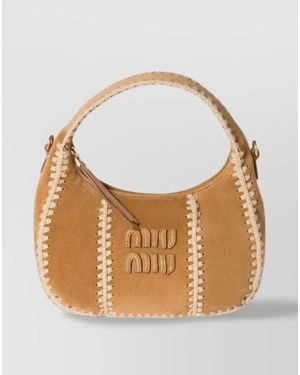 Miu Miu Wander Small Suede Shoulder Bag - Brown