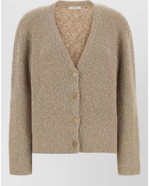 The Row Cashmere Naroch Cardigan Long Sleeves V Neckline - Natural