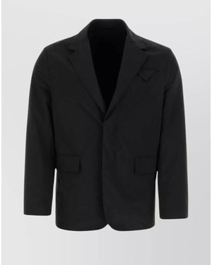 Prada Polyester And Nylon Blazer With Single-Breasted Design - Black