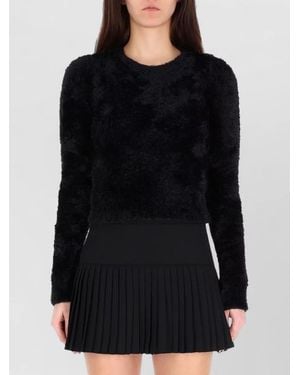 Marine Serre Fluffy Knitted Top - Black