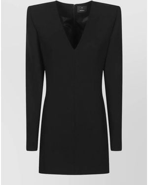 Wardrobe NYC Rhw V Neck Long Sleeve Mini Dress - Black