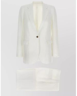 Tagliatore Adrianne Tailored Dress Notch Lapel - White